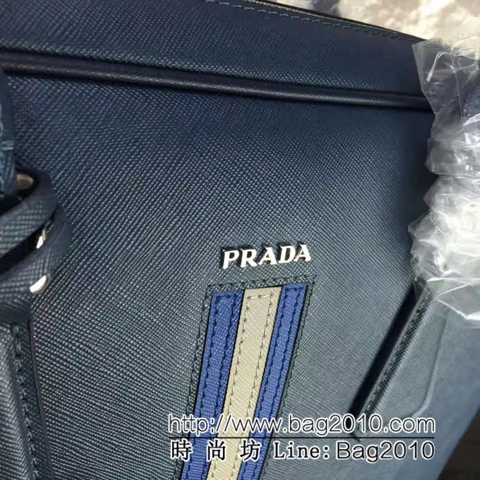 普拉達PRADA原單 vs363 寶藍原版十字紋 PRADA男士公事包 PHY1228